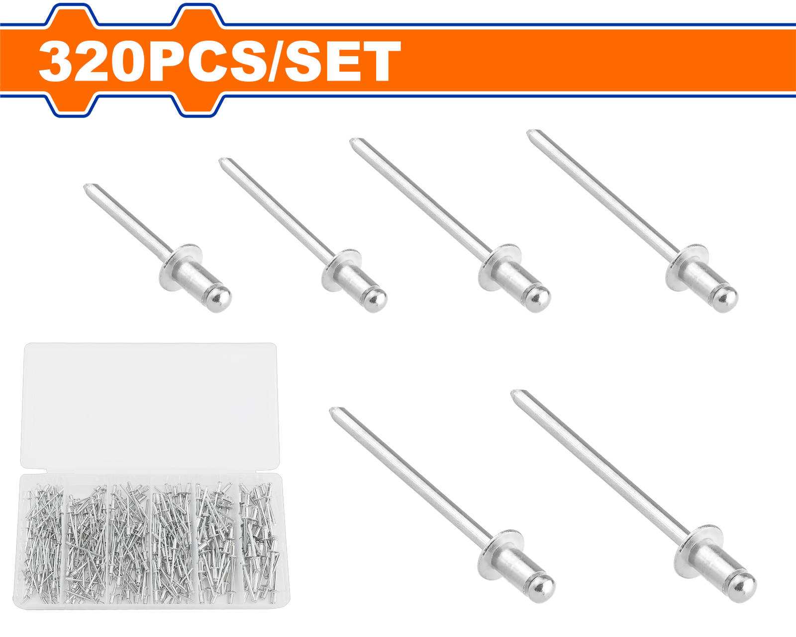 WREZ511.png WREZ511 (Wadfow 320 Pcs Blind rivets set - P1C20) - Image 1