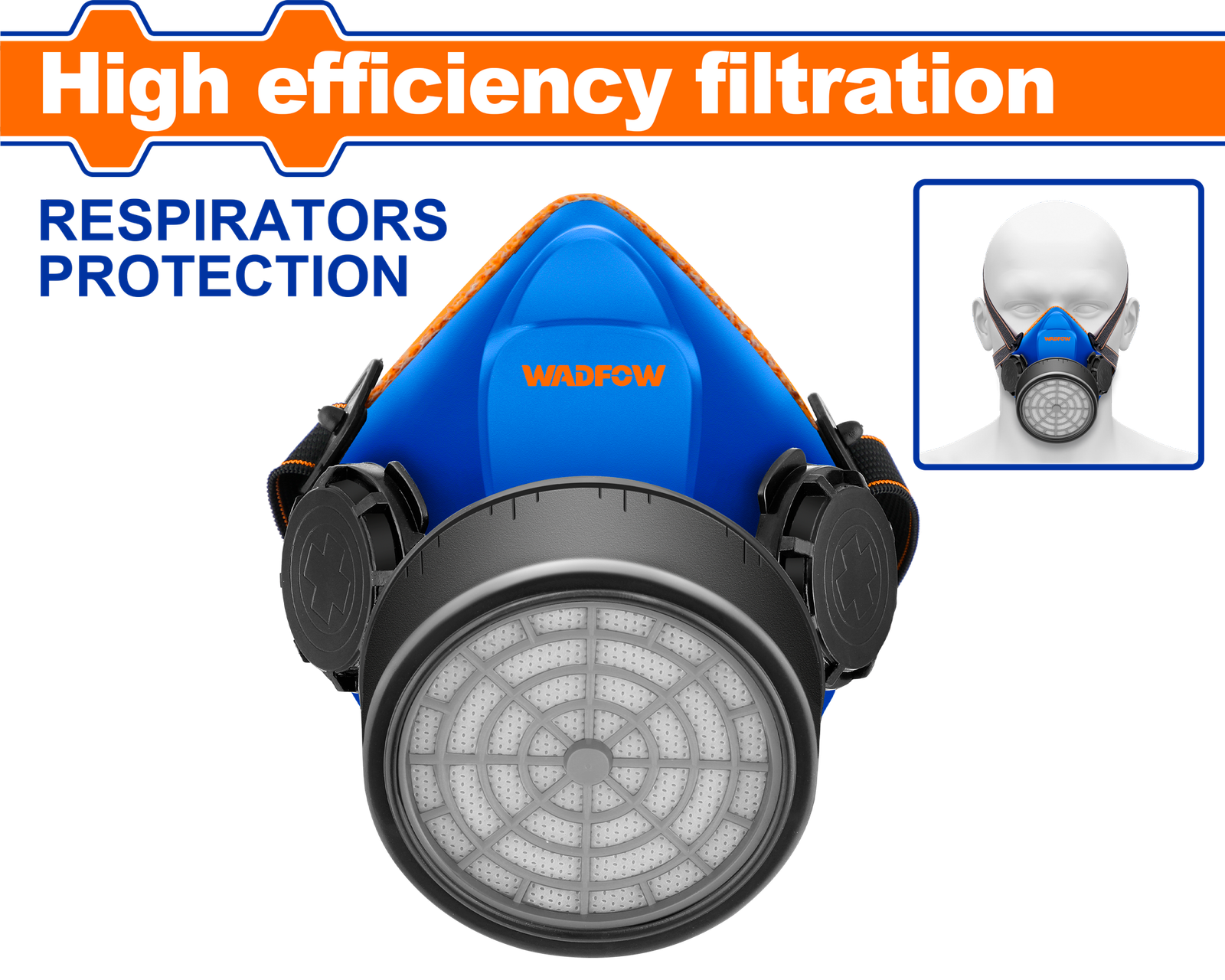 WRJ1501.png WRJ1501 (Wadfow Half Mask Respirator + Cartridge - P1C50) - Image 1