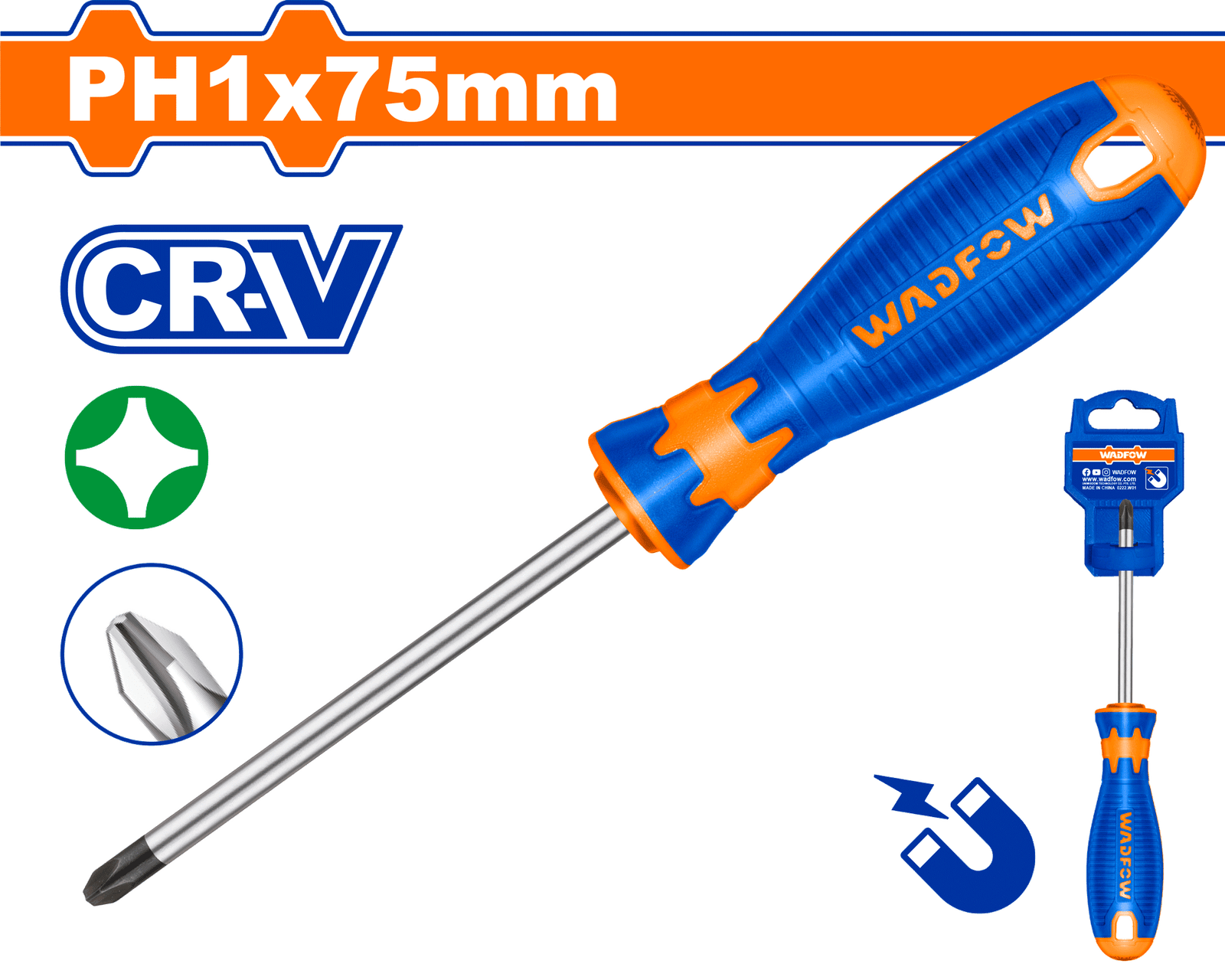 WSD2213.png WSD2213 (Wadfow Phillips screwdriver PH1x75mm - P12C240) - Image 1