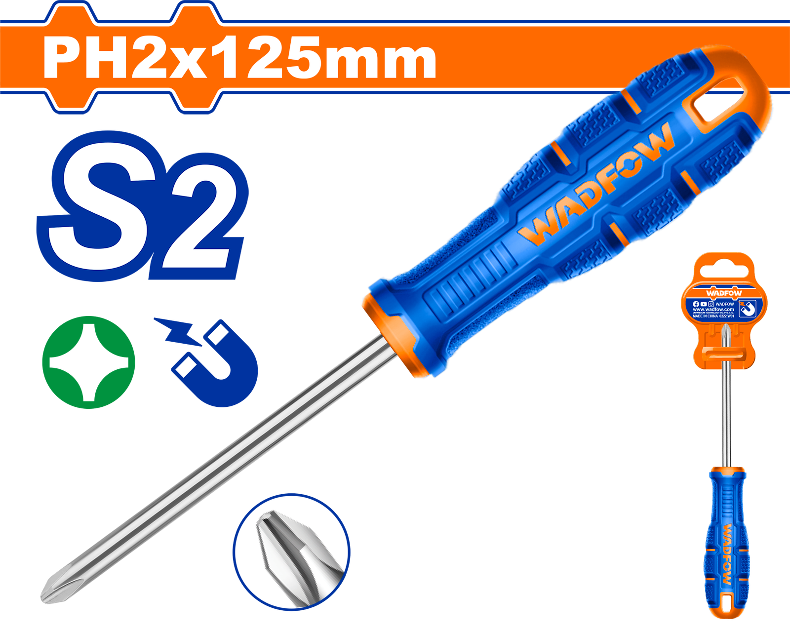 WSDB225.png WSDB225 (Wadfow Phillips screwdriver 2x125mm S2 - P12C144) - Image 1