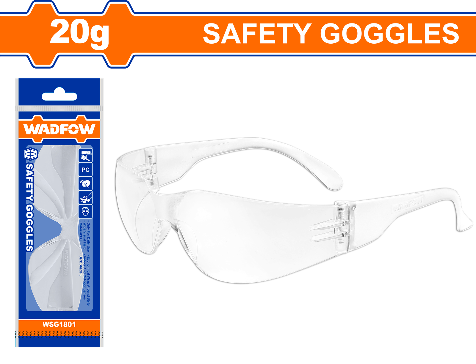WSG1801.png WSG1801 (Wadfow Safety goggles plain - C144) - Image 1