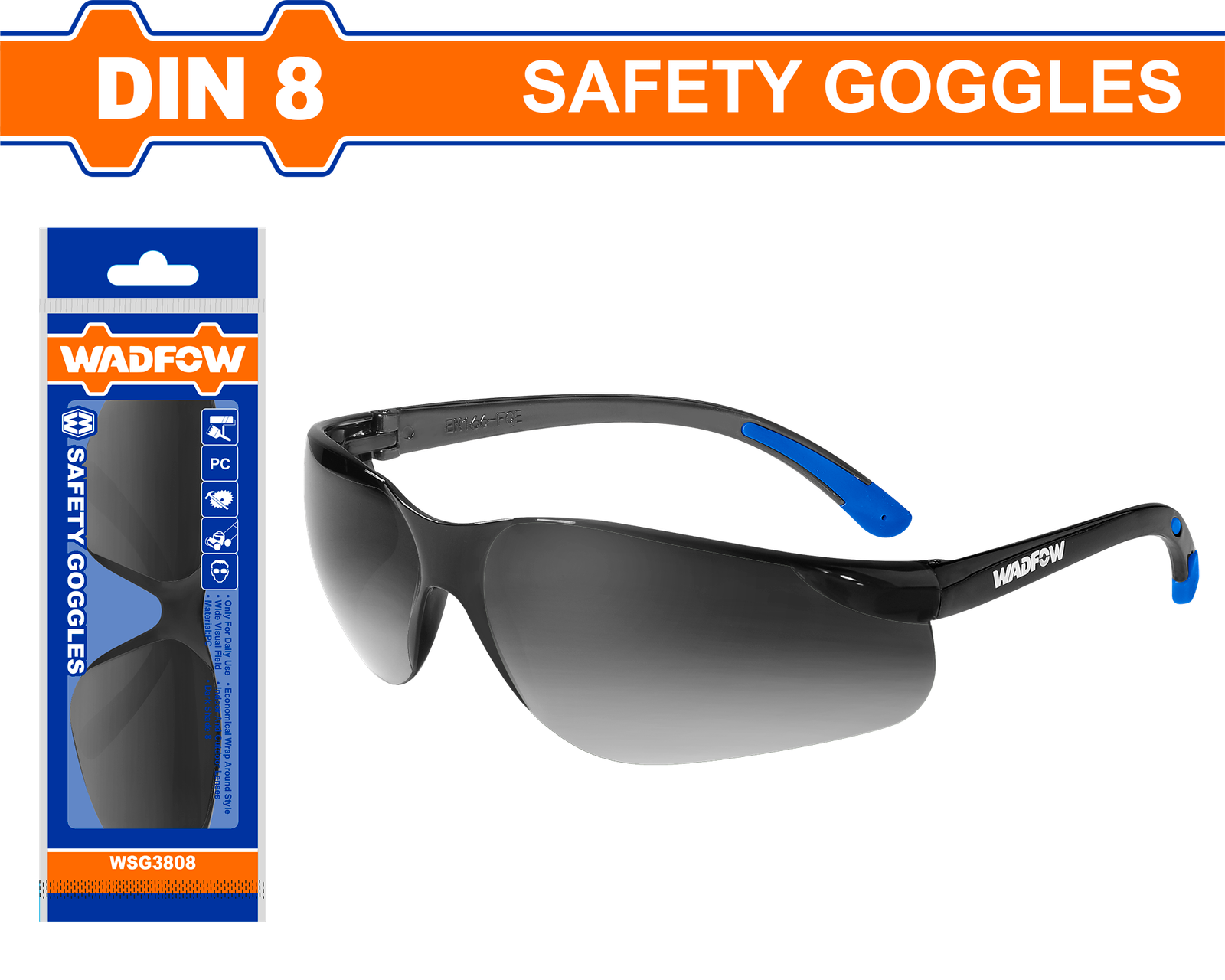 WSG3808.png WSG3808 (Wadfow Safety goggles dark - P24C144) - Image 1