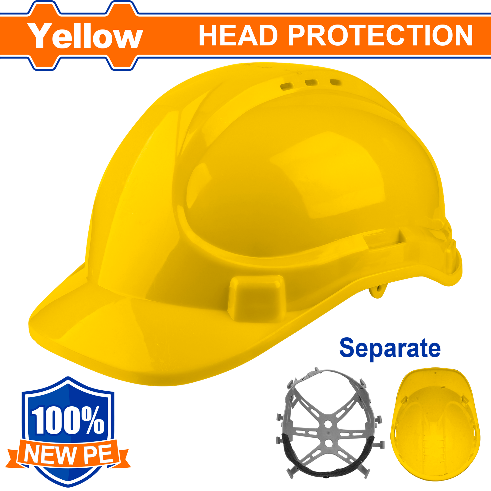 WSH1302.png WSH1302 (Wadfow Safety helmet yellow - C40) - Image 1