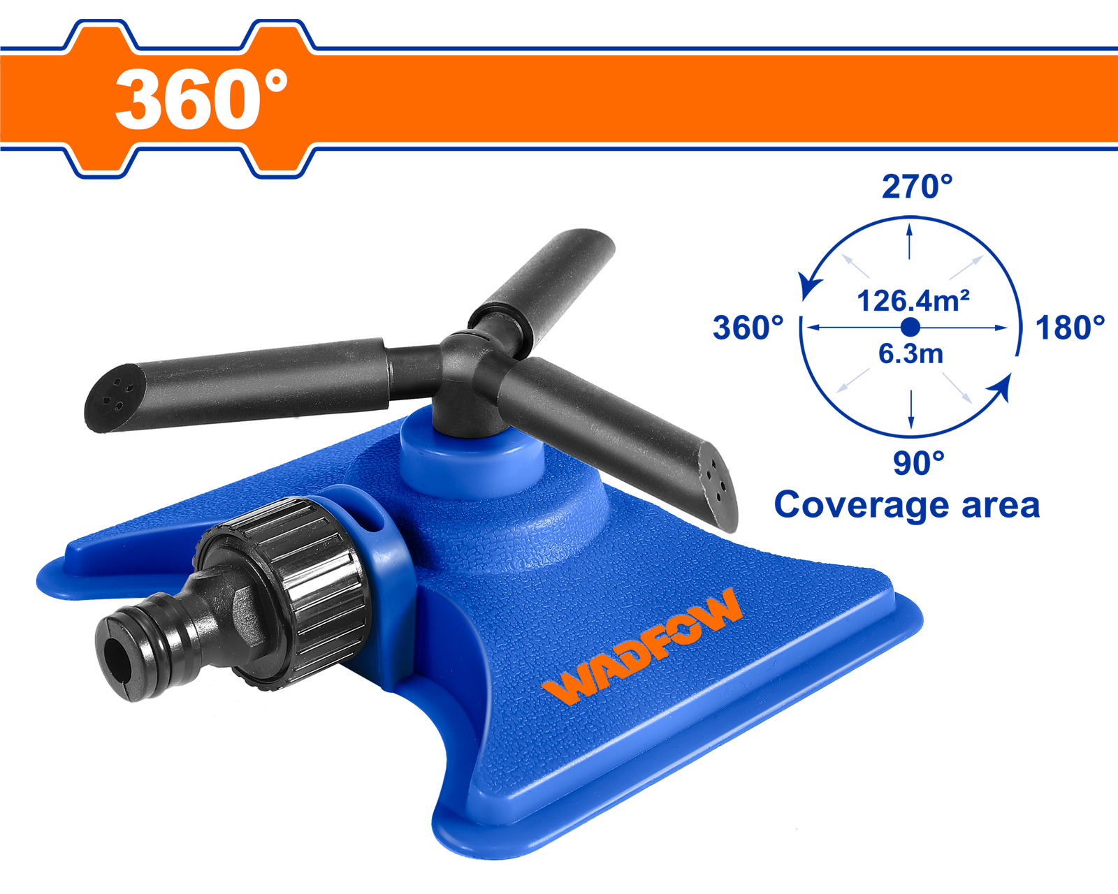 WSN1E23.png WSN1E23 (Wadfow Plastic 3 arm rotatory sprinkler - C36) - Image 1