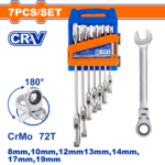 WSP5207 (Wadfow 7 Pcs flexible ratchet spanner set 9-19mm - C18)