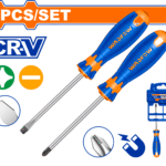 WSS1302 (Wadfow 2 Pcs screwdriver 100mm SL6.5 + PH2 set CRV - P10C40)