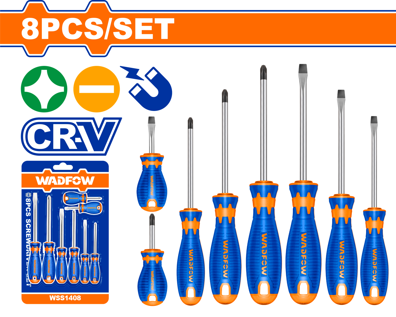 WSS1408-1.png WSS1408 (Wadfow 8 Pcs screwdriver set - C24P6) - Image 1