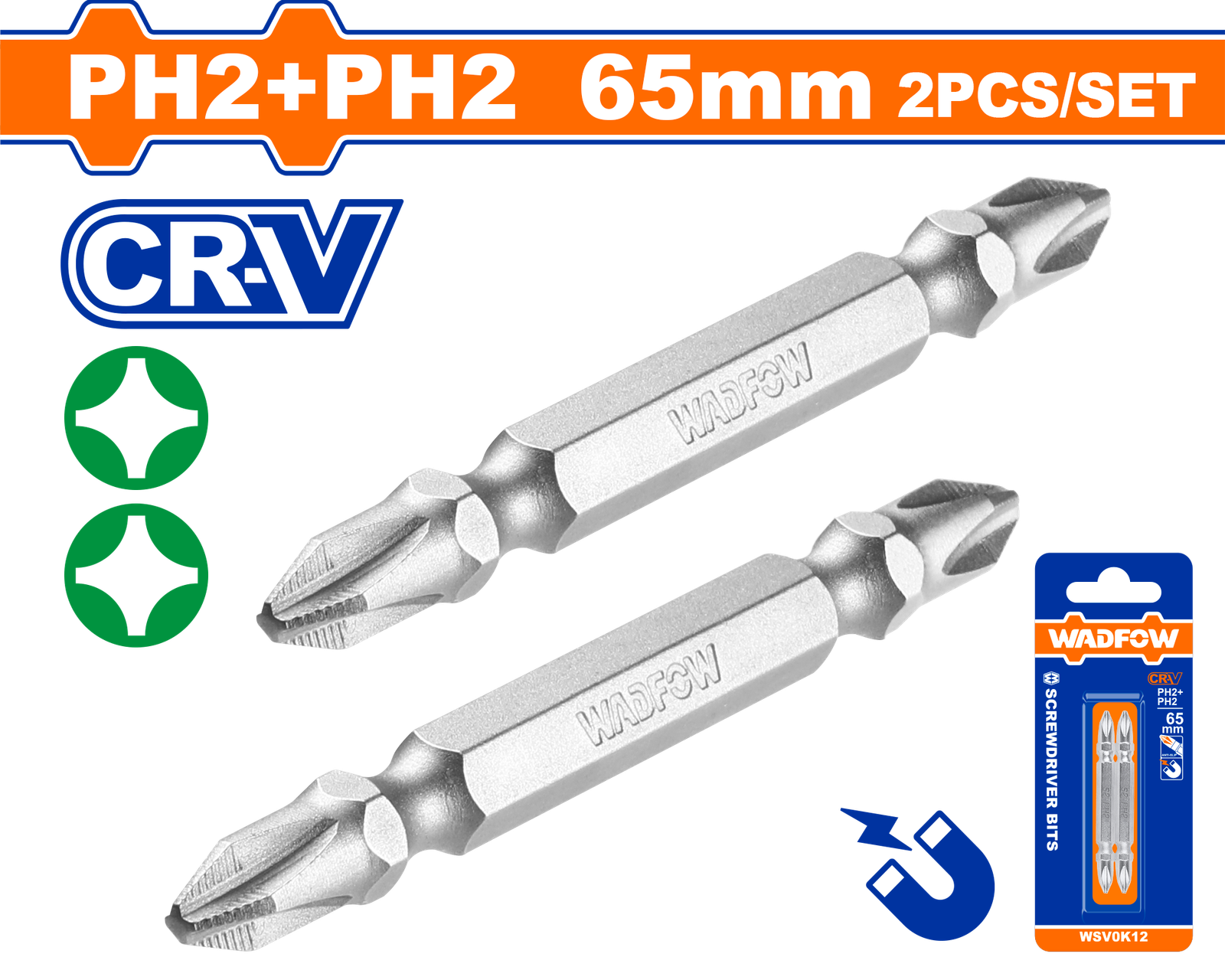WSV0K12.png WSV0K12 (Wadfow Screwdriver bits double sided PH - P150C300) - Image 1