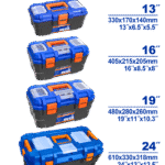 WTB2104 (Wadfow 4 Pcs Plastic tool boxes set 13" 16" 19" 24" - P1C2)