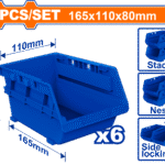 WTB8336 (Wadfow 6 Pcs Storage bins set 165x110x80mm - P1C16)