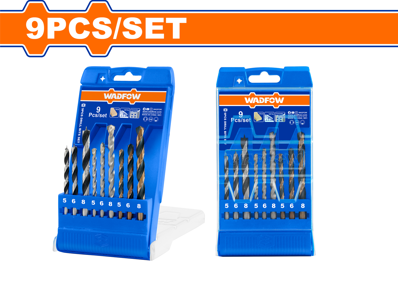 WTD6B01.png WTD6B01 (Wadfow 9 Pcs drill bits set - C24) - Image 1