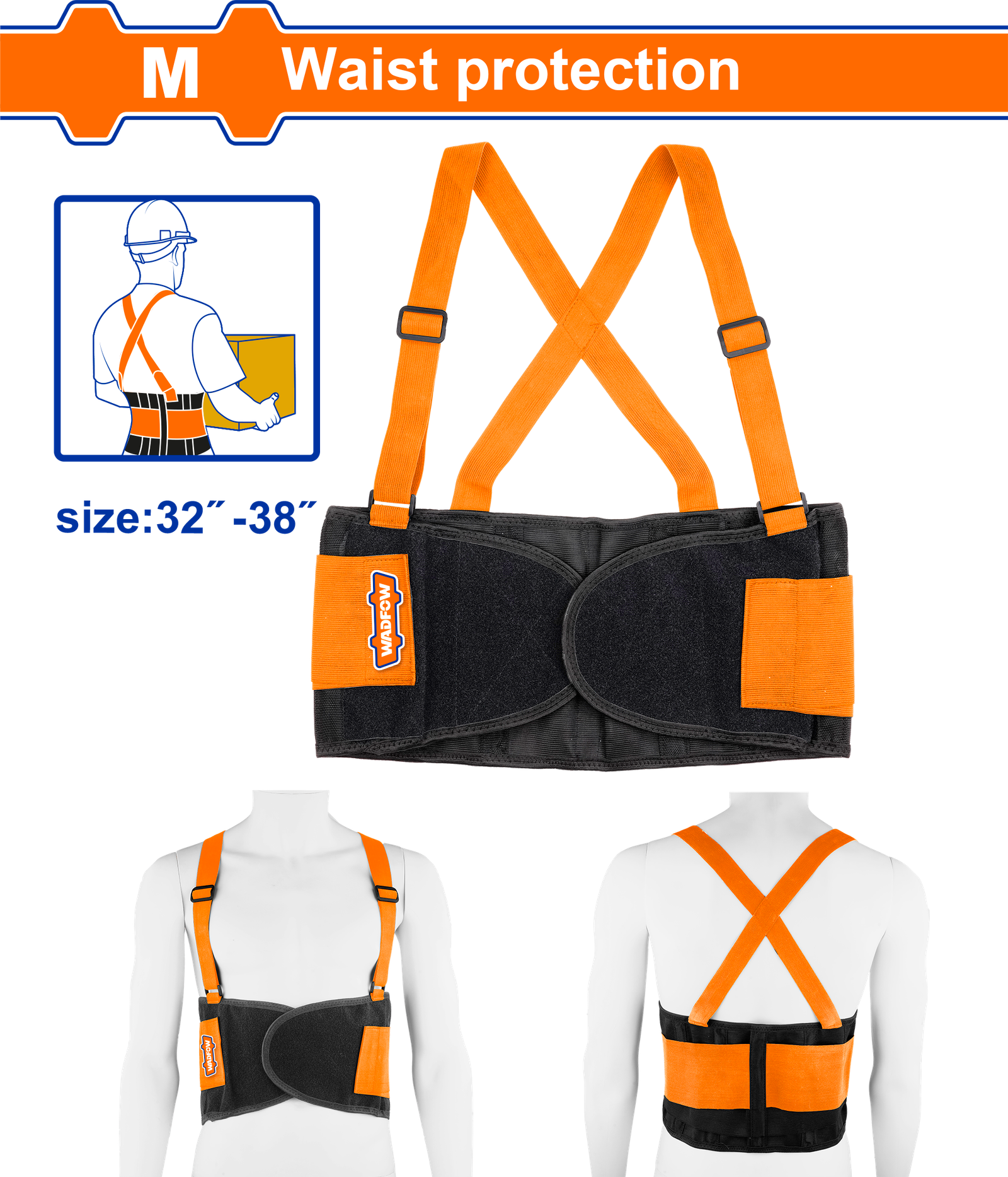 WTG901M.png WTG901M (Wadfow Back support belt M 32-38" - P30C60) - Image 1