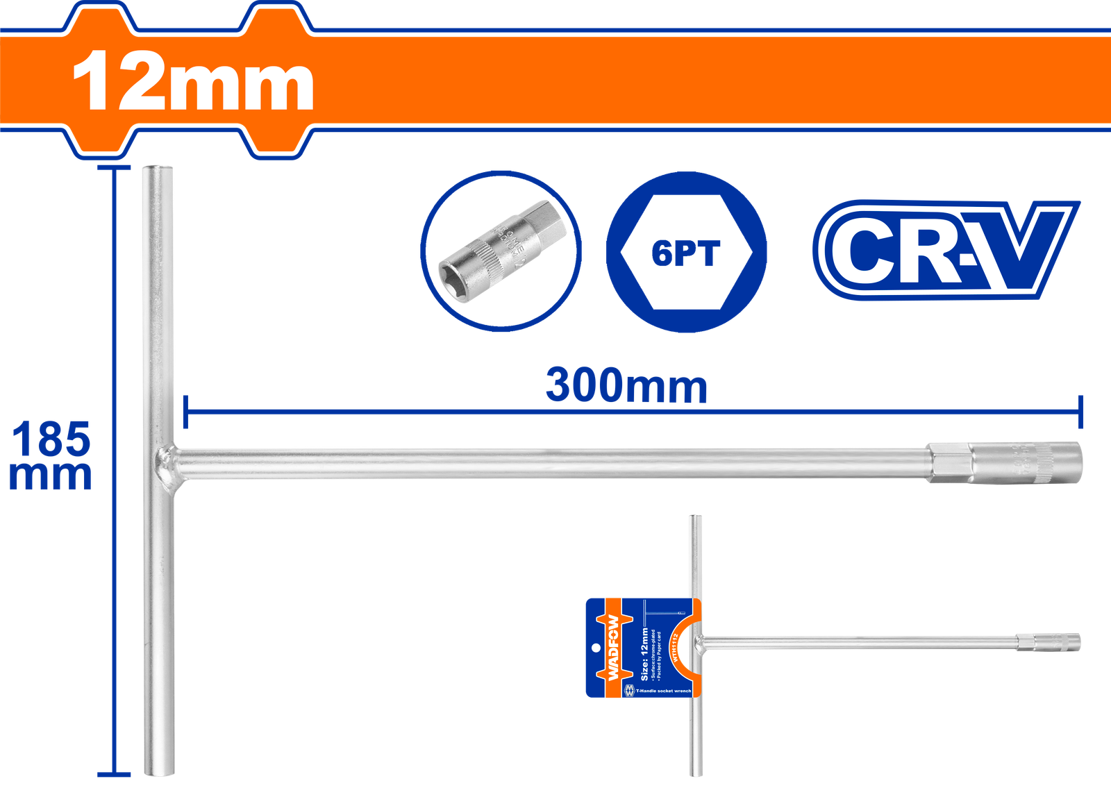 WTH1112.png WTH1112 (Wadfow T-handle socket wrench 12mm - P10C40) - Image 1