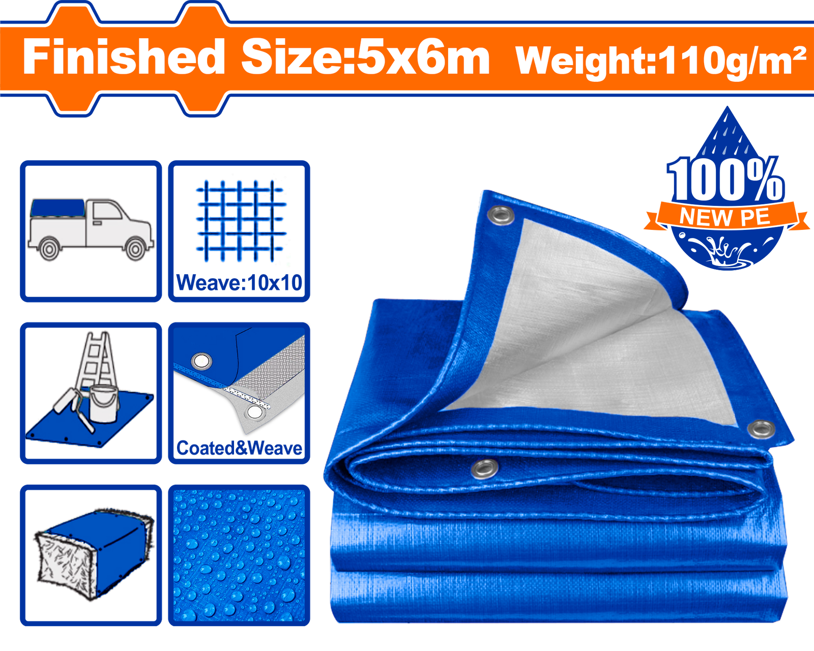 WTQ1856.png WTQ1856 (Wadfow Tarp 5x6m - C6) - Image 1