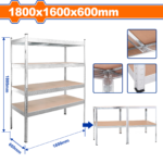 WTS1A16 (Wadfow 4 Tier adjustable storage shelves - C1)