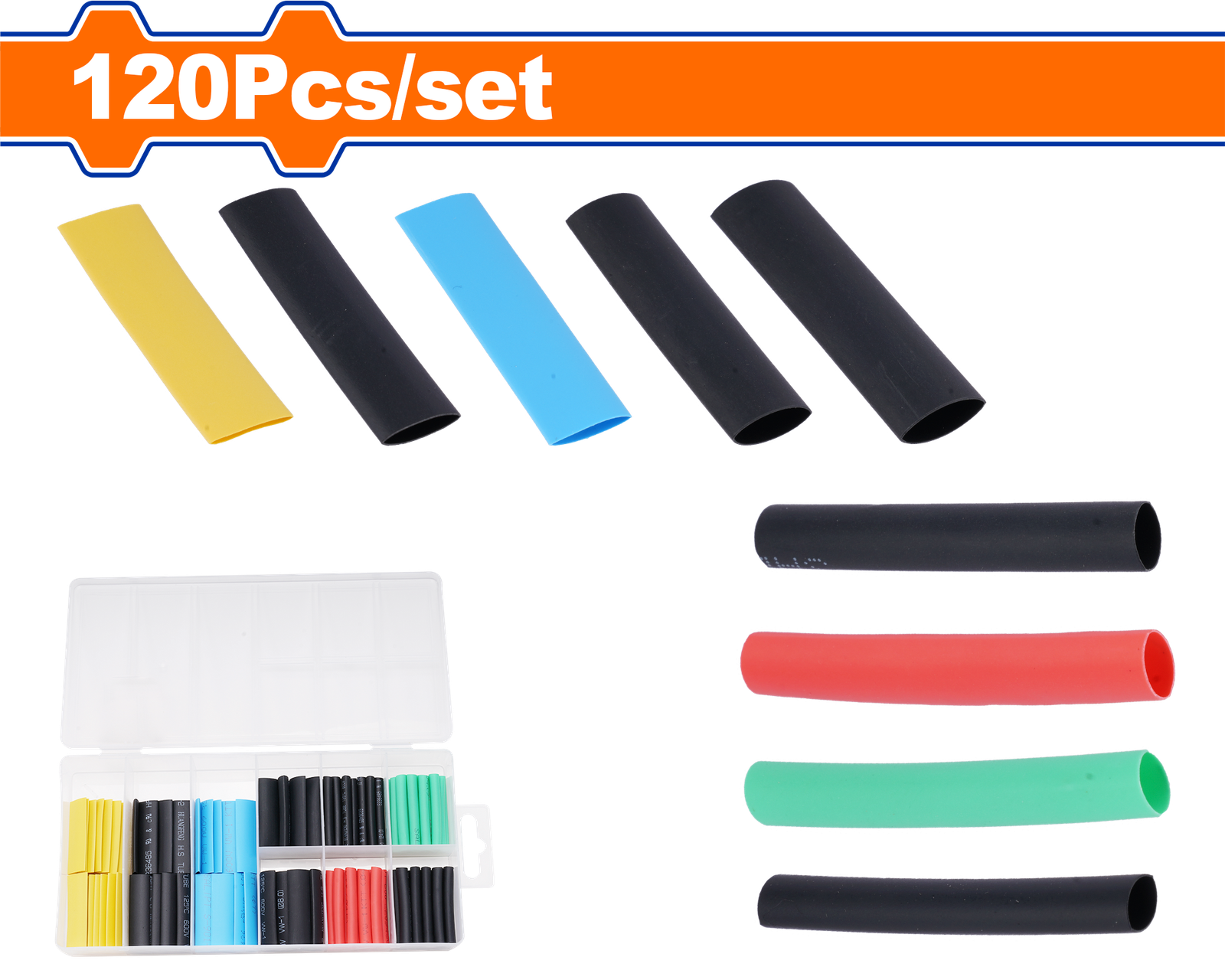 WUR1B01.png WUR1B01 (Wadfow 120 Pcs heat shrink tubing assortment - C20) - Image 1