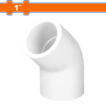 WVL1821 (Wadfow PVC 45° Elbow 1" - P20C240)