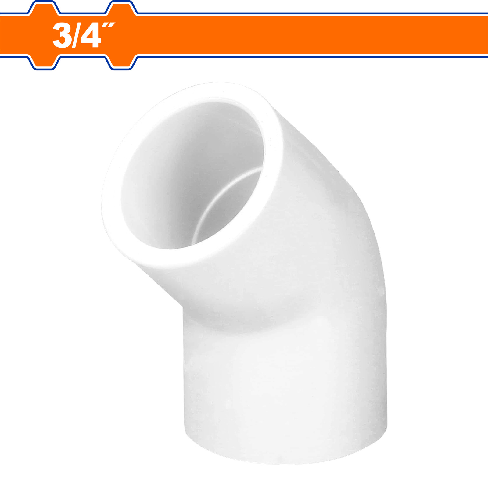 WVL1824.png WVL1824 (Wadfow PVC 45° Elbow 3/4" - P20C440) - Image 1