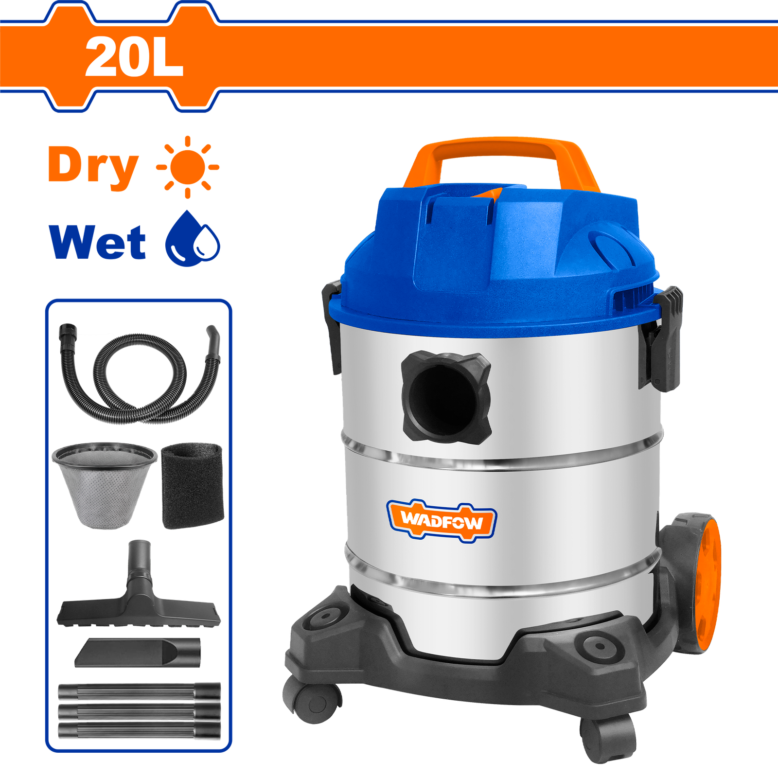 WVR4A20.png WVR4A20 (Wadfow Vacuum cleaner 1200W 20L - C1) - Image 1
