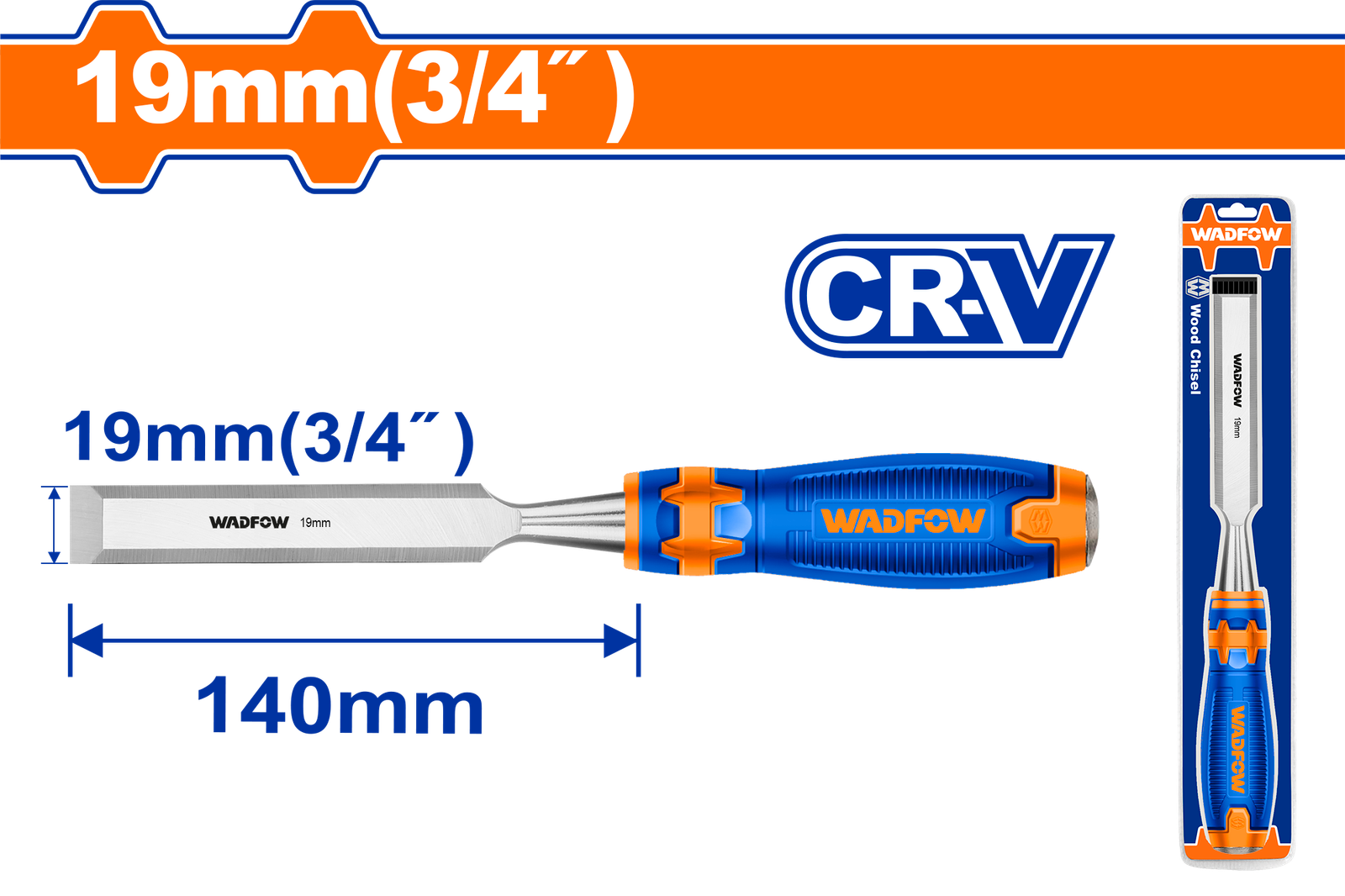 WWC1219.png WWC1219 (Wadfow Wood chisel 19mm 0.75" - P10C50) - Image 1