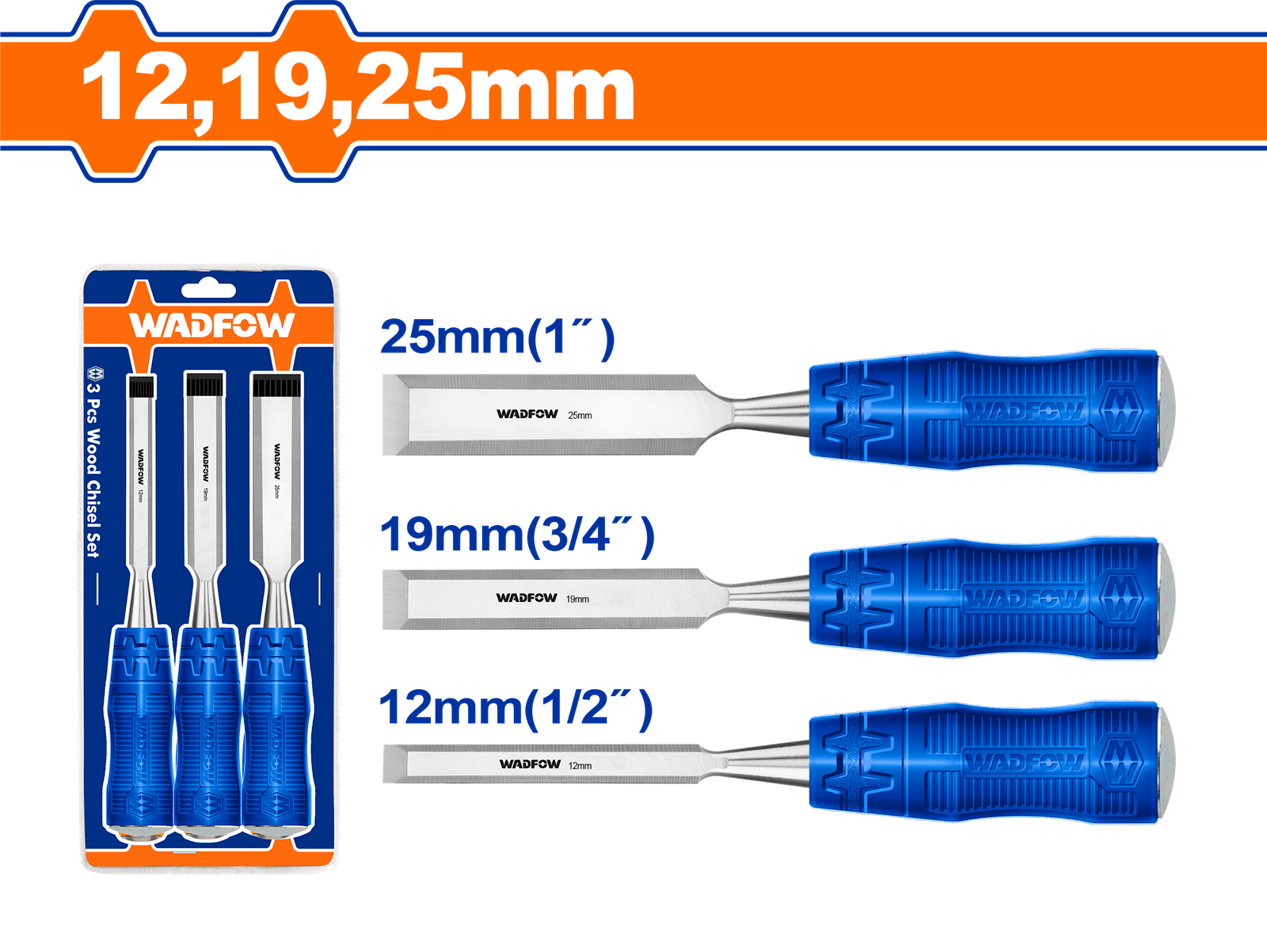 WWC2203.png WWC2203 (Wadfow 3 Pcs wood chisel set - P6C24) - Image 1