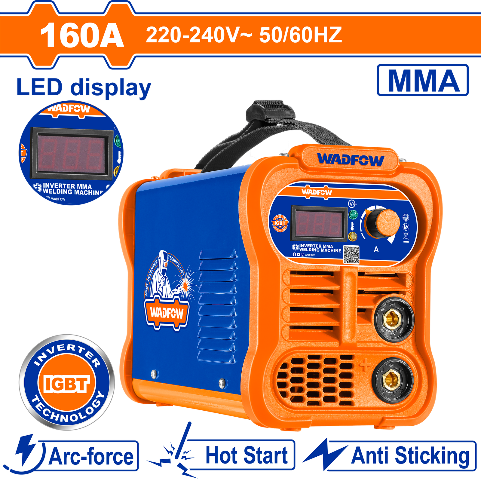 WWD11601.png WWD11601 (Wadfow Inverter MMA welding machine 160A@30% - C4) - Image 1