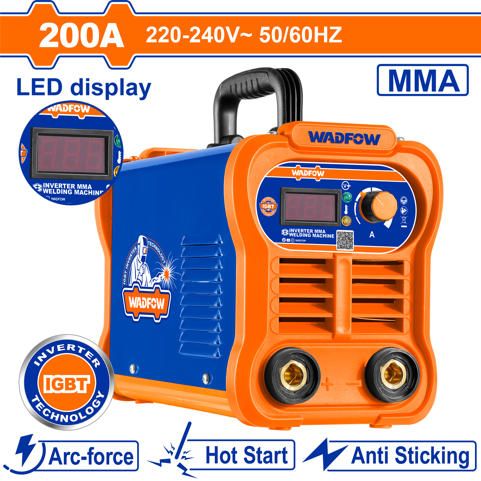 WWD32001.png WWD32001 (Wadfow Inverter MMA welding machine 200A@60% - C2) - Image 1