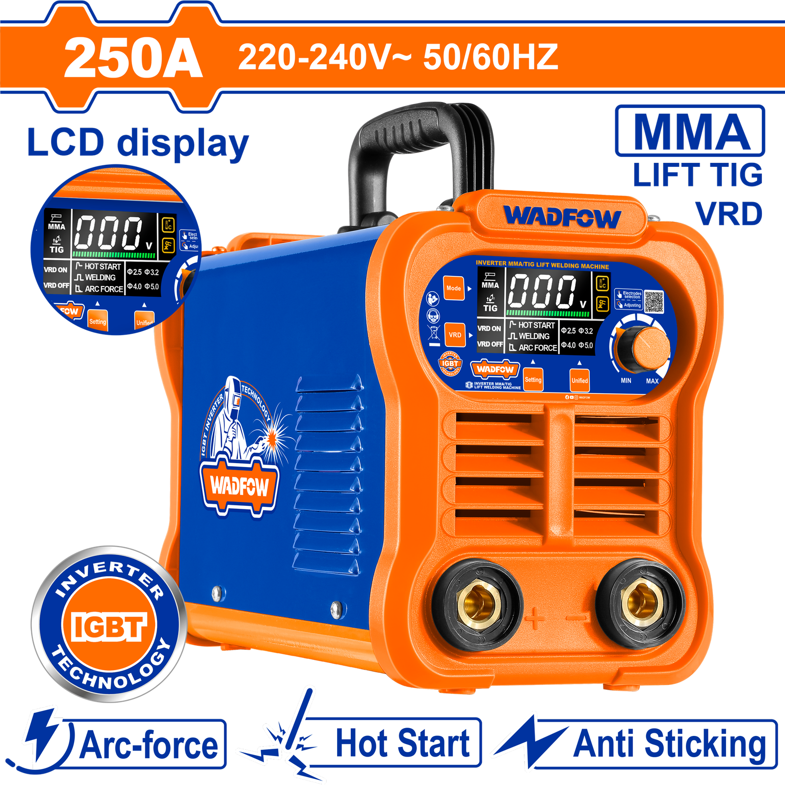 WWD32501.png WWD32501 (Wadfow Inverter MMA/TIG Lift welding machine 250A - P1C2) - Image 1