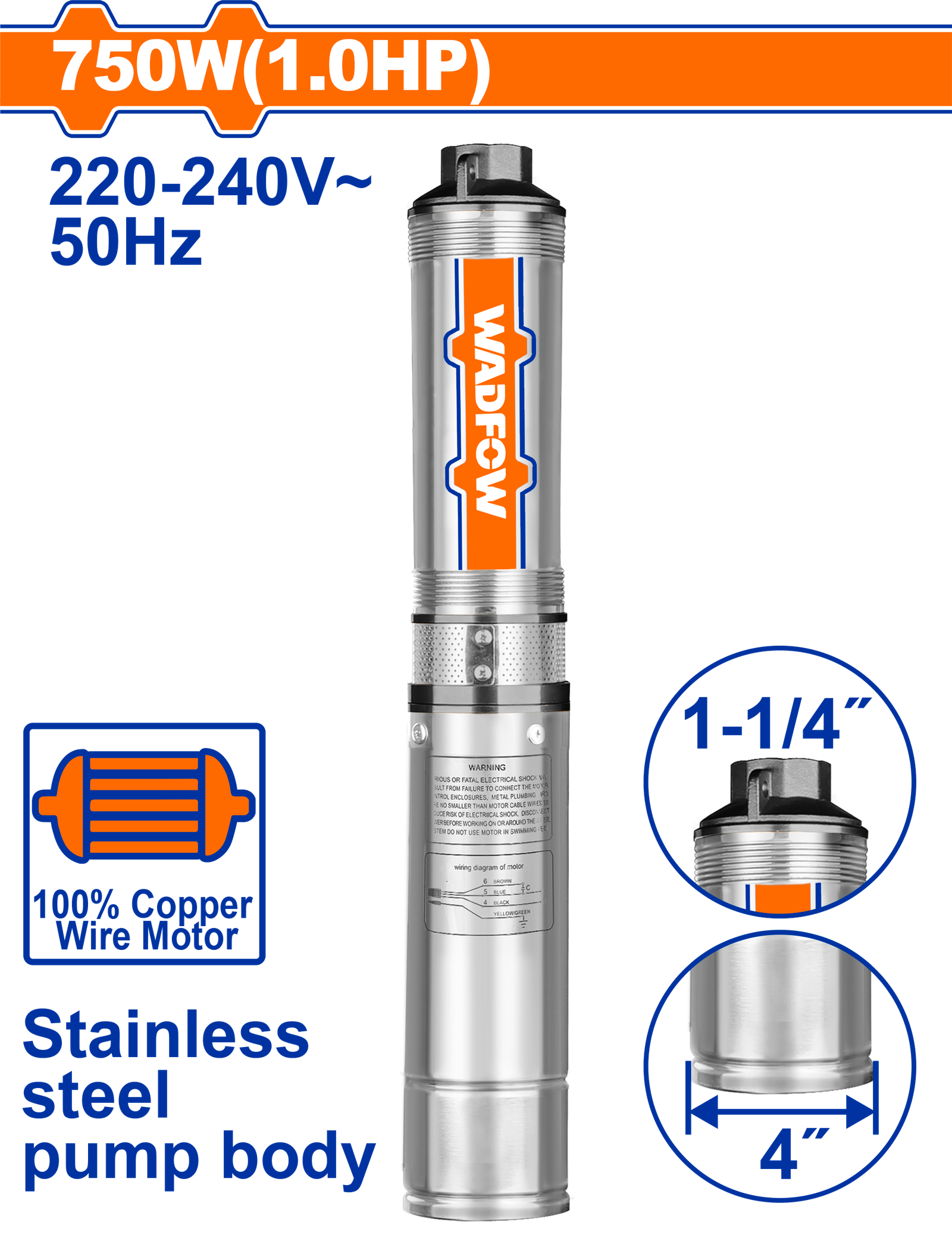 WWPDA03.png WWPDA03 (Wadfow 4" Deep well pump 1HP - P1C1) - Image 1