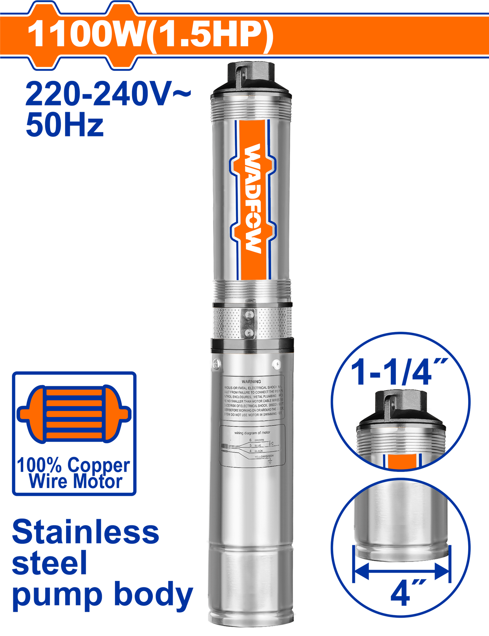 WWPDA04.png WWPDA04 (Wadfow 4" Deep well pump 1.5HP - C1) - Image 1
