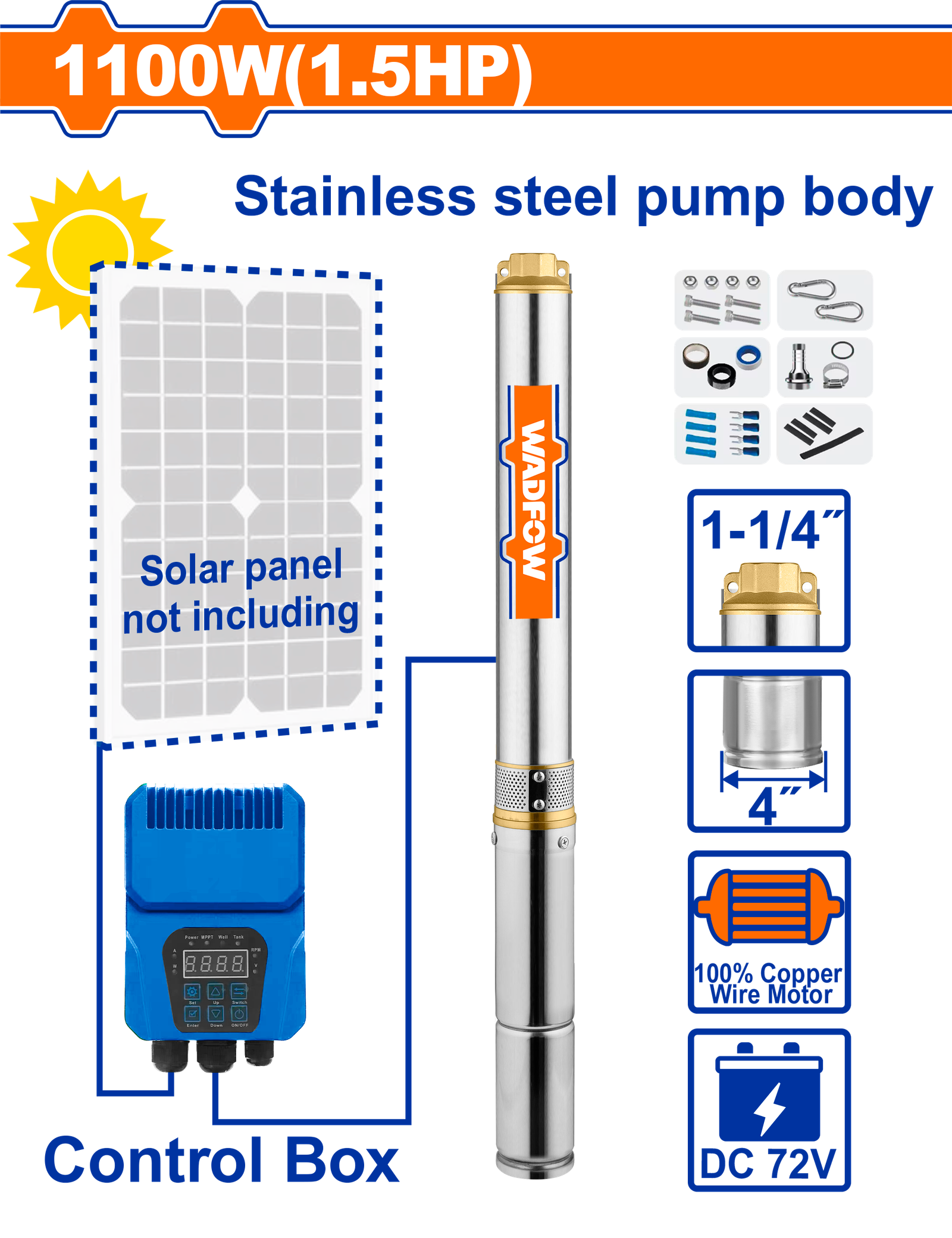 WWPDDC04.png WWPDDC04 (Wadfow Solar deep well pump 1.5HP 72V - C1) - Image 1