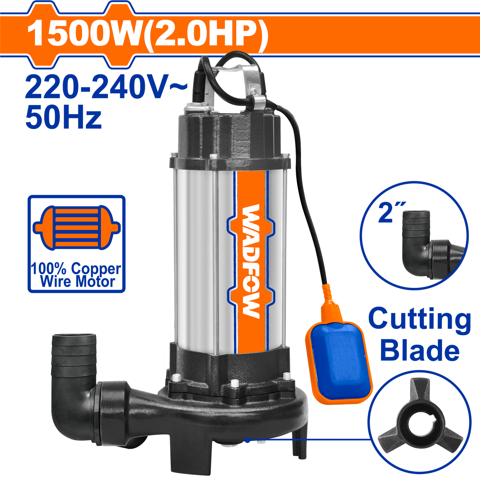 WWPWA05-1.png WWPWA05 (Wadfow Sewage submersible pump 2HP - C1) - Image 1