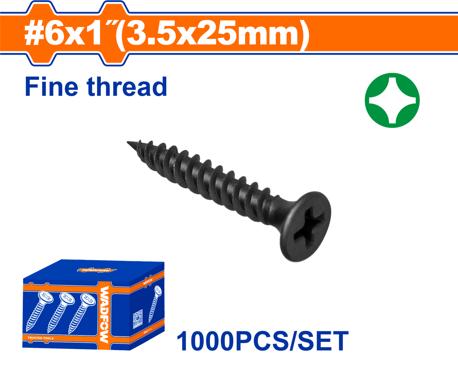 WXS2512Z.png WXS2512Z (Wadfow Drywall screw 3.5x25mm - C20) - Image 1