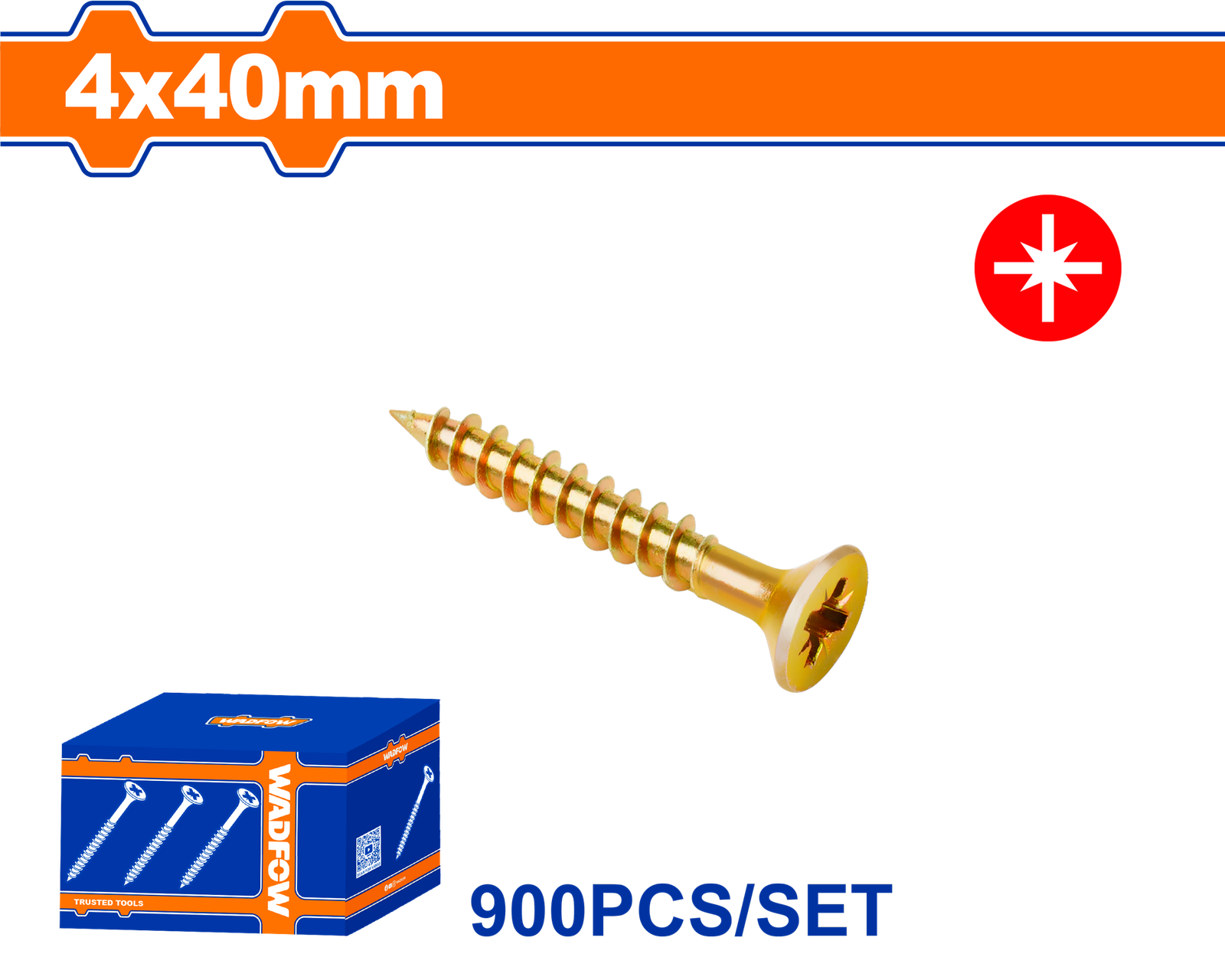 WXS5522.png WXS5522 (Wadfow 900pcs Chipboard screw 4x40mm - P1C10) - Image 1