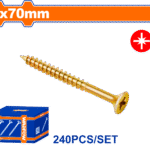 WXS5551 (Wadfow 240pcs Chipboard screw 6x70mm - P1C10)