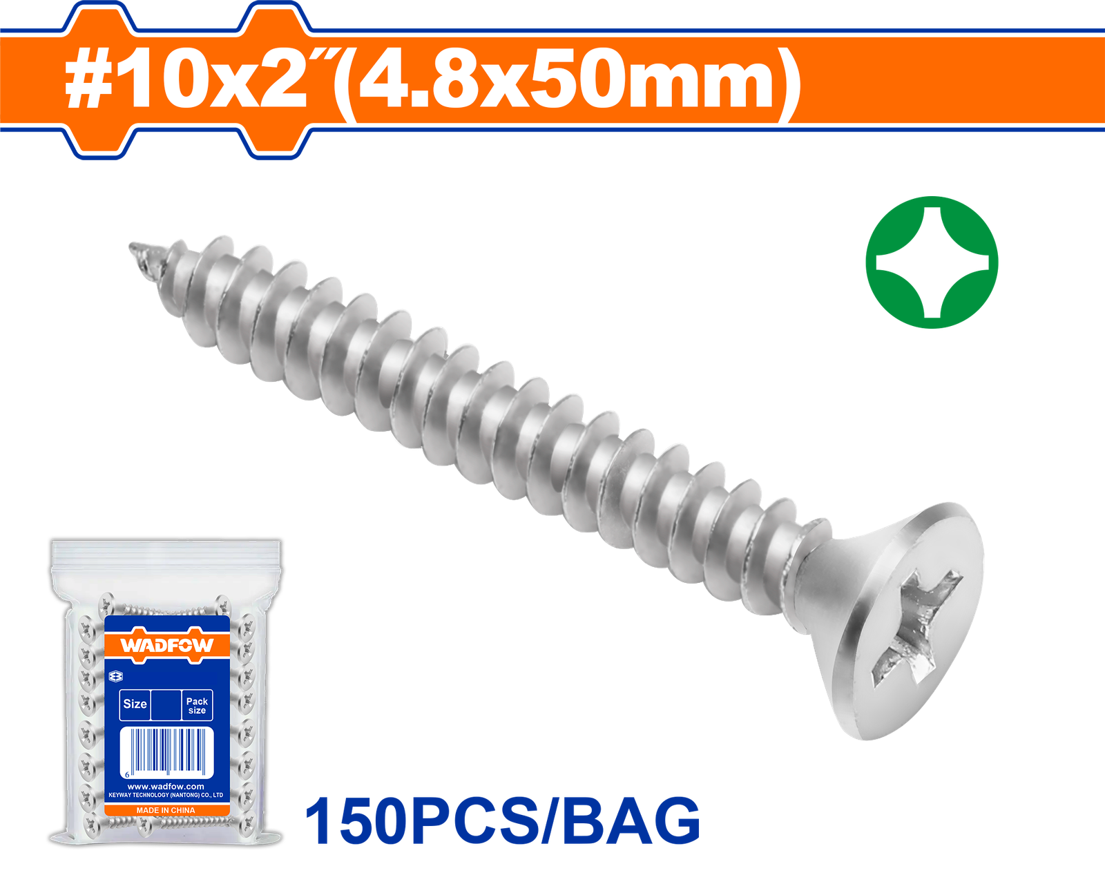 WXSC947.png WXSC947 (Wadfow Countersunk head self-tapping screw 4.8x50mm - P1C32) - Image 1