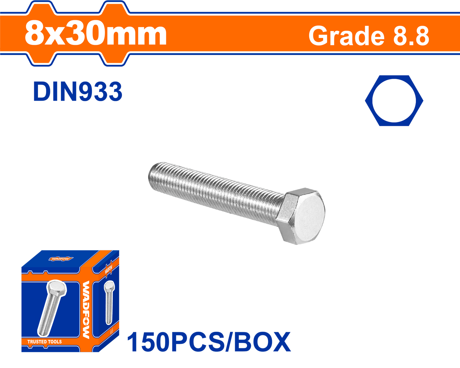 WXSP526A.png WXSP526A (Wadfow 150pcs Bolt 8x30mm - P1C8) - Image 1