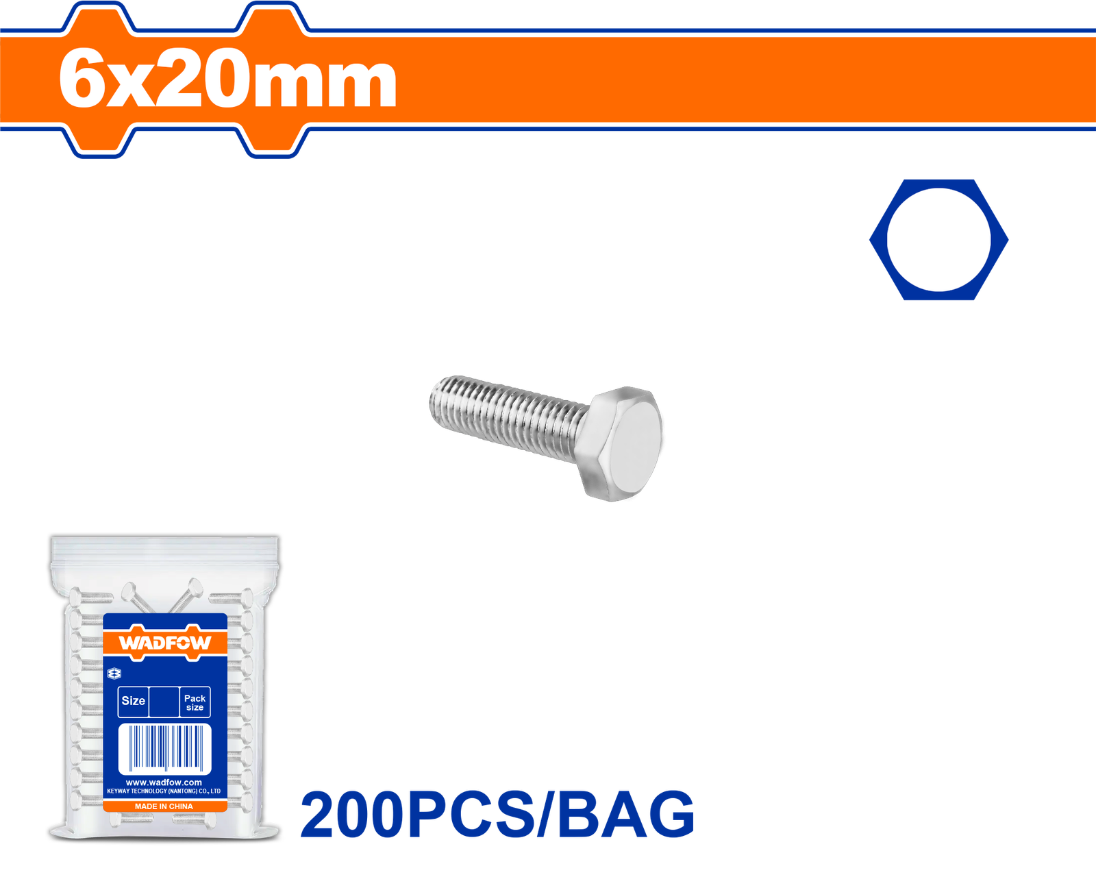 WXSP912.png WXSP912 (Wadfow Bolt 6x20mm 200pcs - P1C22) - Image 1