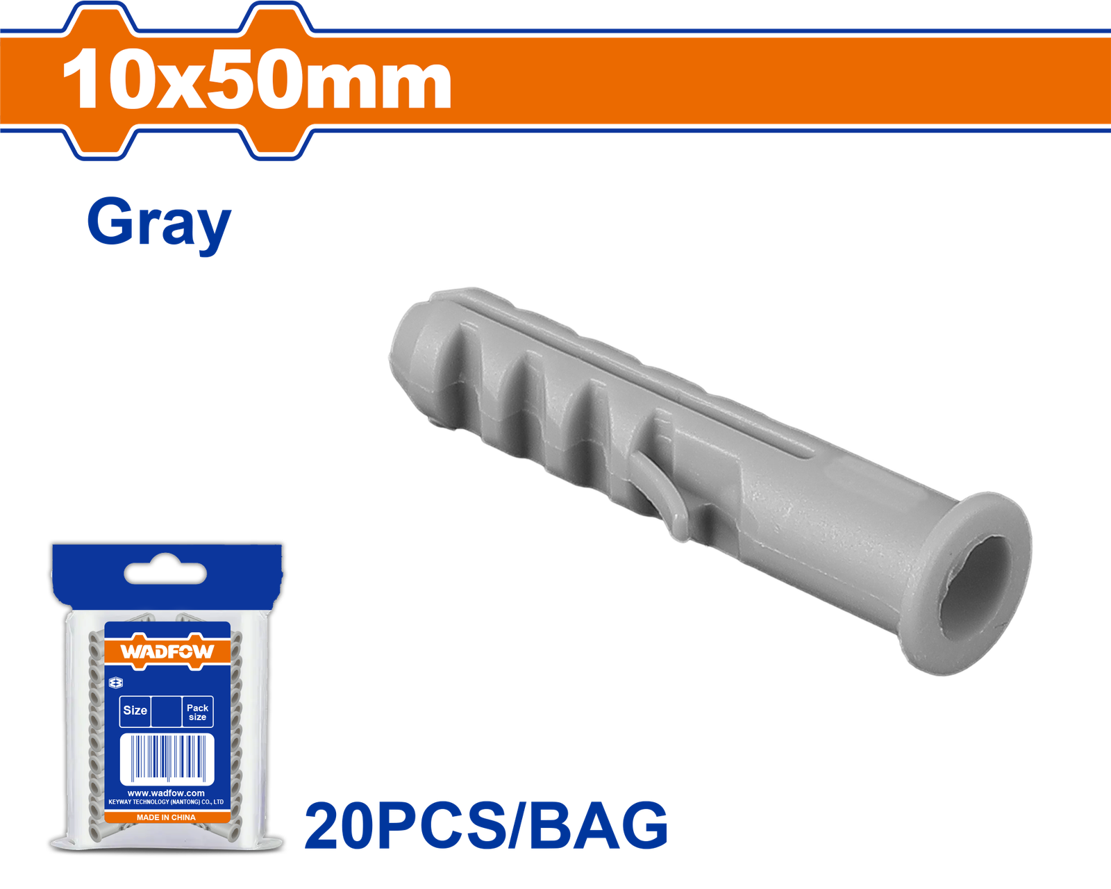 WXTC931.png WXTC931 (Wadfow Fish plastic anchor 10x50mm 20pcs - P22C132) - Image 1
