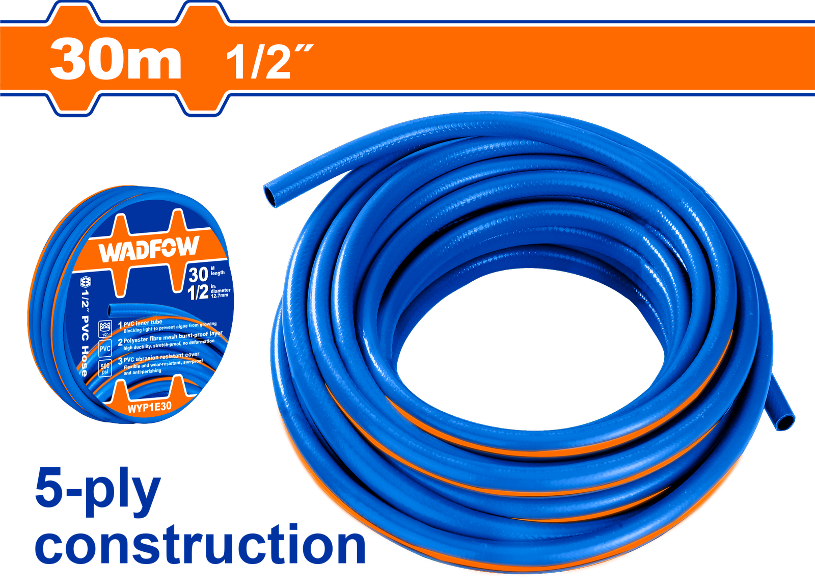 WYP1E30.png WYP1E30 (Wadfow 1/2" PVC hose 30m - P1C3) - Image 1