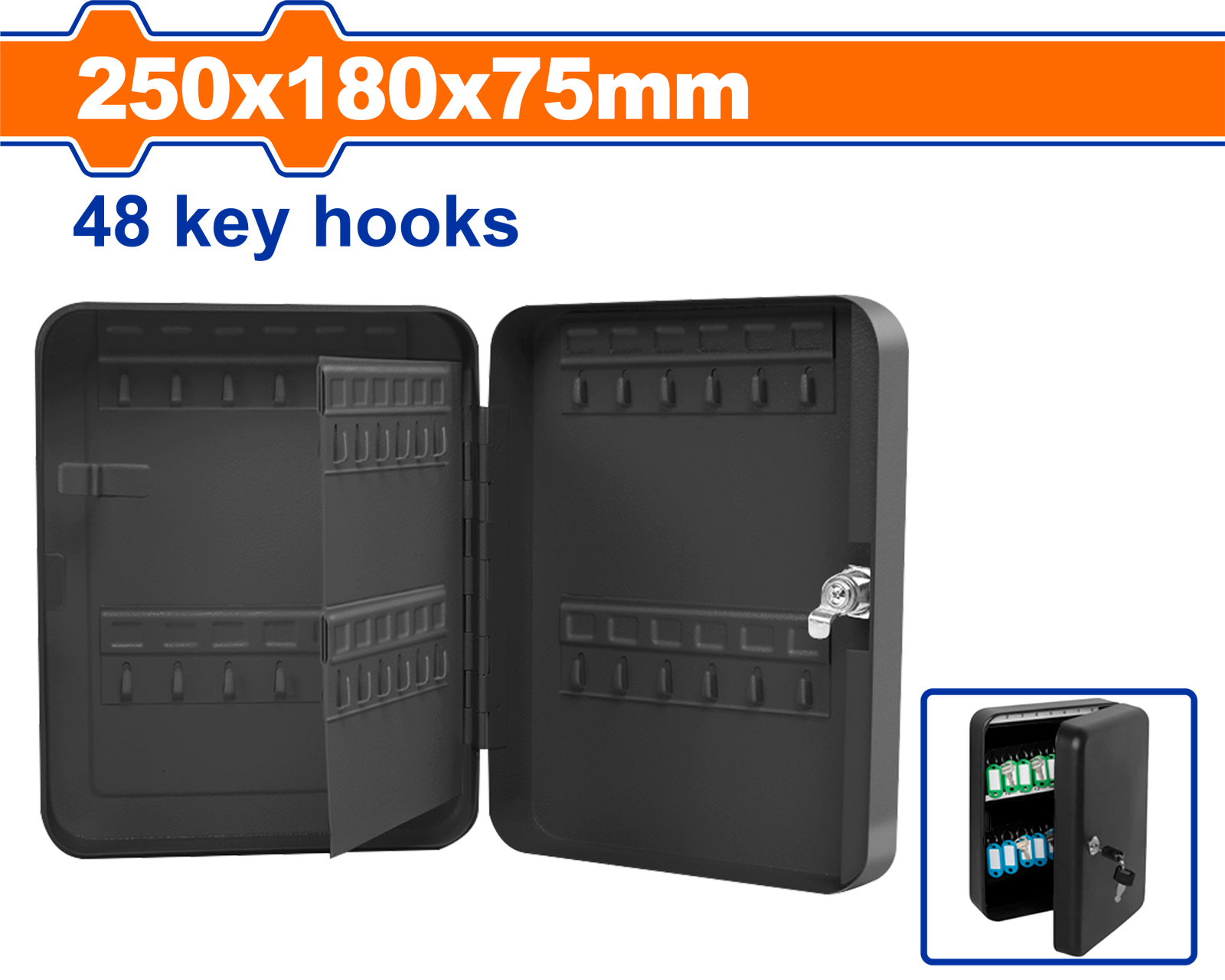 WYSX1H02.png WYSX1H02 (Wadfow Key cabinet 48 keys 25x18x7cm - P1C10) - Image 1