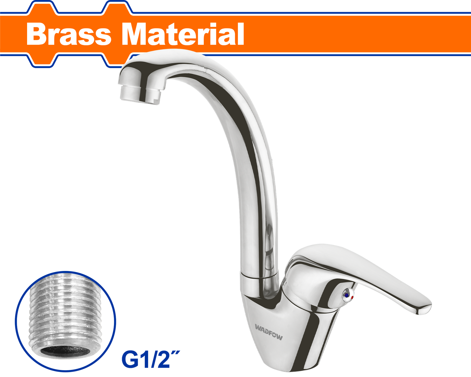 WZD1504.png WZD1504 (Wadfow Kitchen mixer faucet brass - P1C10) - Image 1