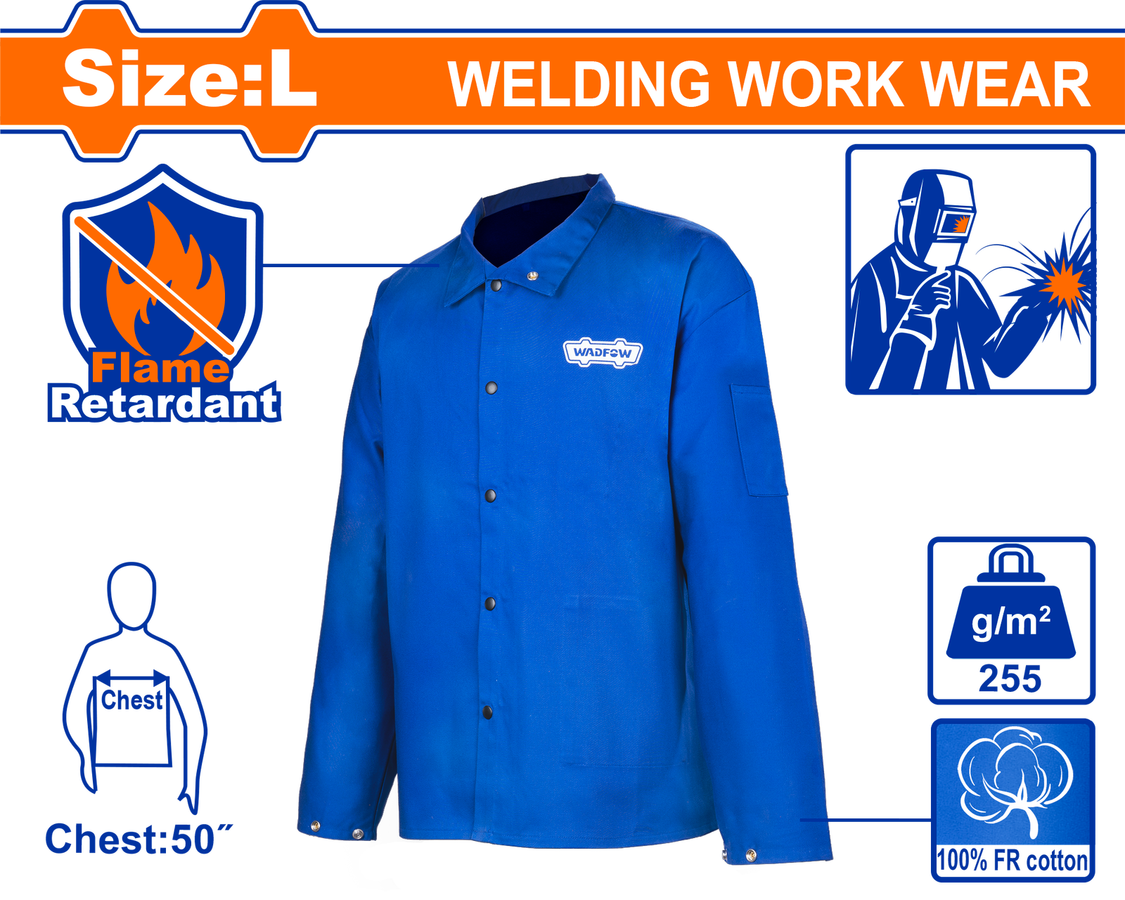 WZW0103.L.png WZW0103.L (Wadfow Flame-retardant jacket L - P1C30) - Image 1