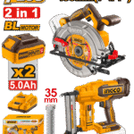 COSLI240866 (Cordless 20V circular saw 7.25" + brad nailer 35mm + 2 Battery - P1C2)