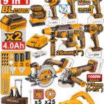 COSLI250381 (9 Pcs cordless industrial combo kit 20V - C1)