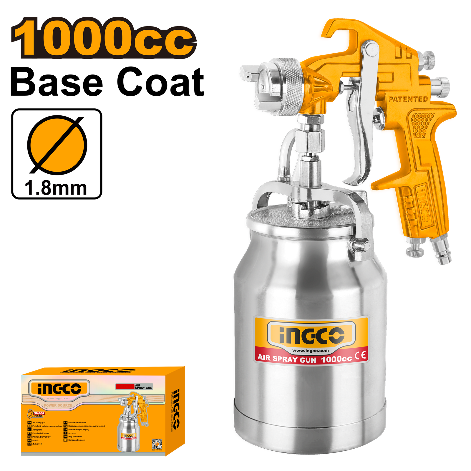ASG3102.png ASG3102 (Air spray gun 1000cc 1.4-2.5mm - C10) - Image 1