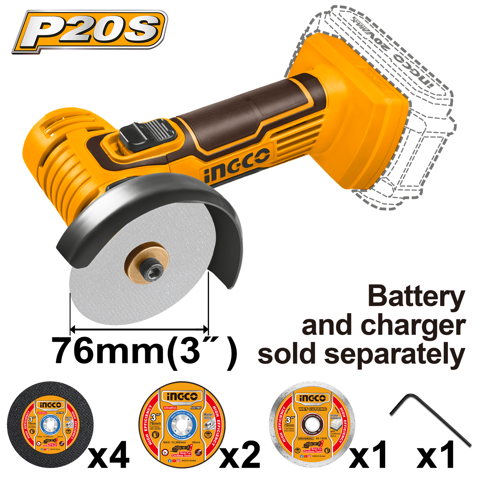 CAGLI7601-1.png CAGLI7601 (Cordless mini cut-off tool 20V 3" - P1C10) - Image 1