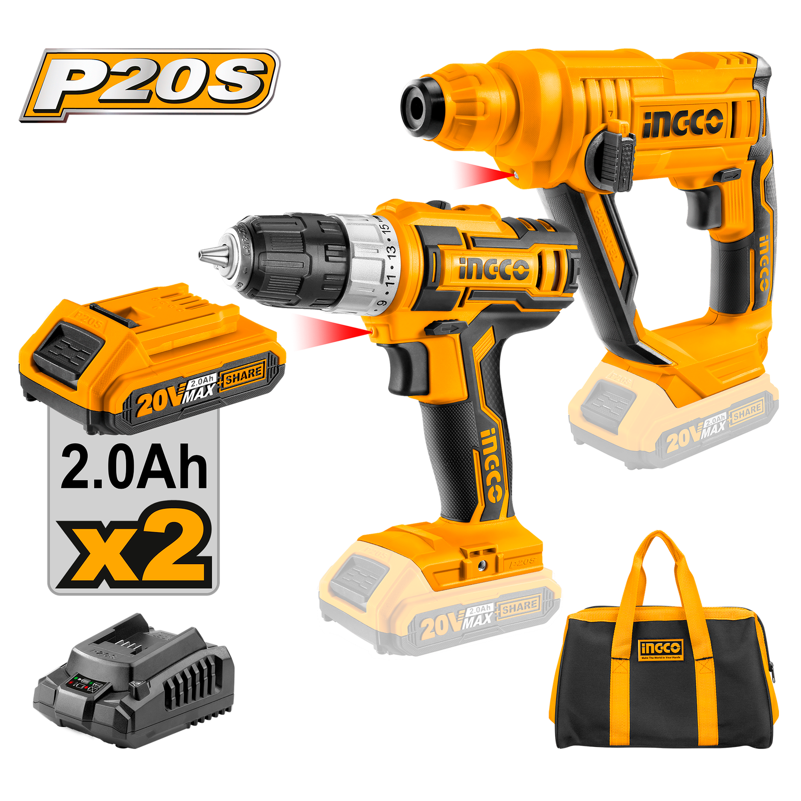 CKLI2008-1.png CKLI2008 (Cordless Drill & Rotary Hammer Set - C4) - Image 1