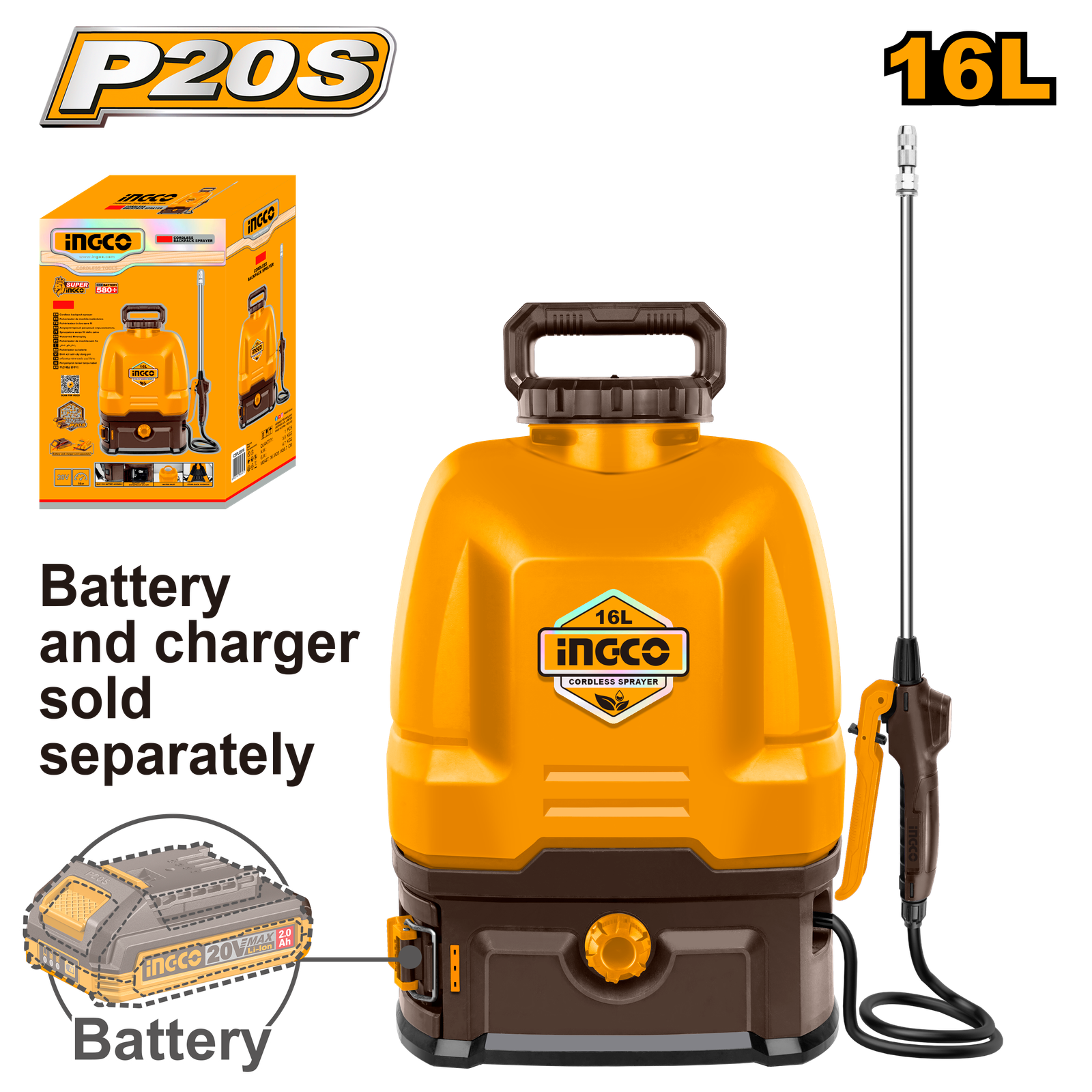 CSPLI2016-1.png CSPLI2016 (Cordless sprayer 16L 20V - P1C1) - Image 1