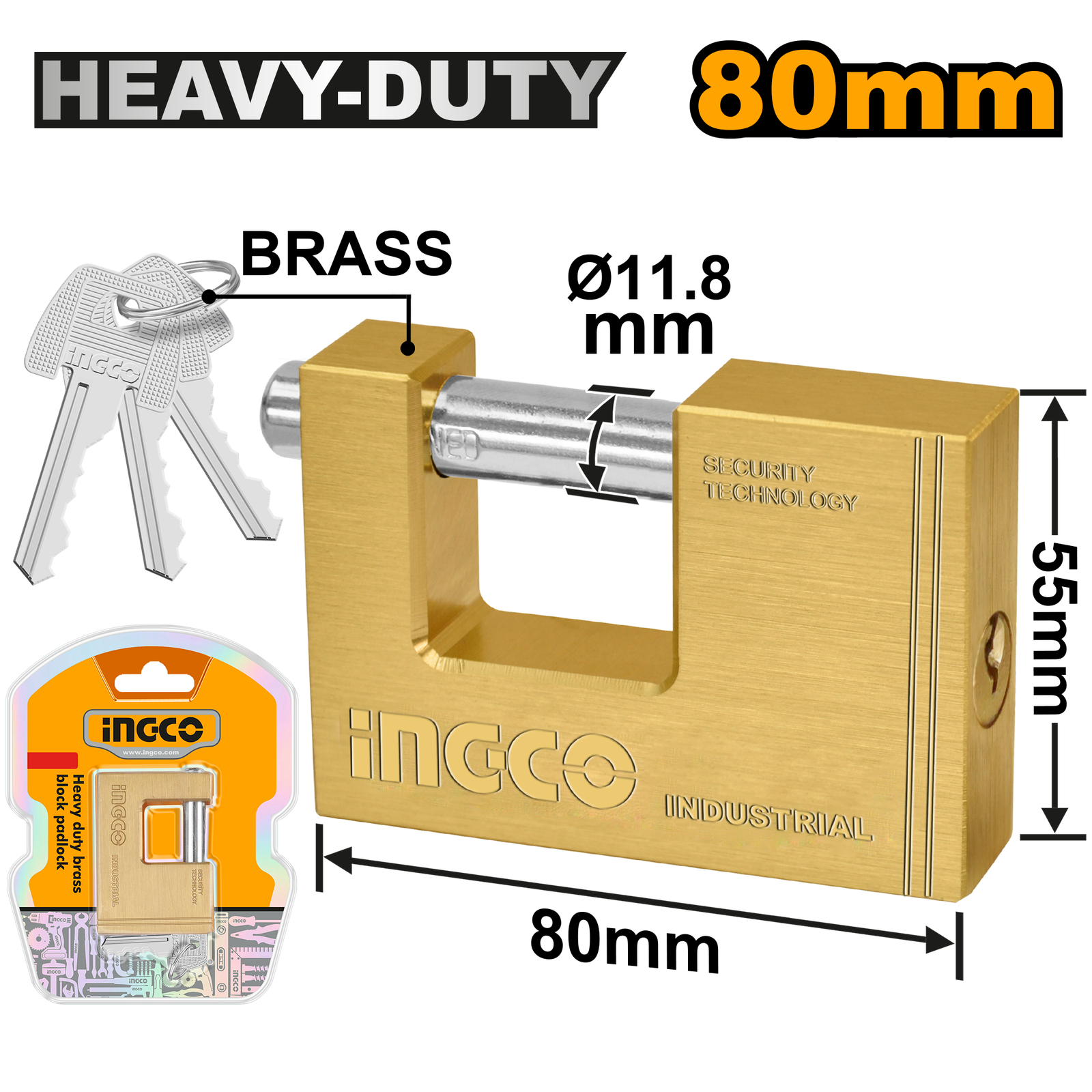 DBBPL0802-2.png DBBPL0802 (Heavy duty brass block padlock 80mm - P6C24) - Image 1